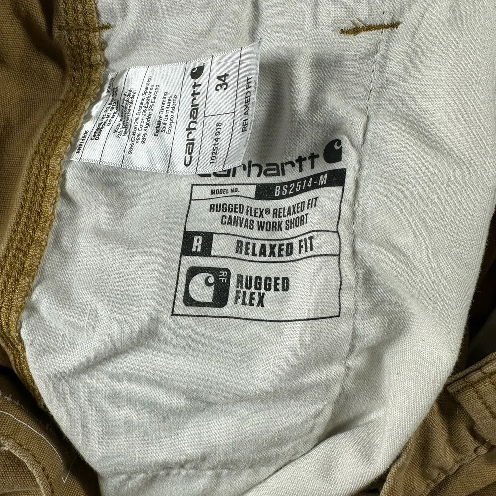 Carhartt Rugged Flex Relaxed Fit Rigby Short Size 34‎ Dark Khaki 9